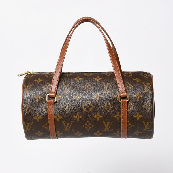 極美品 LOUIS VUITTON ルイヴィトン パピヨン26 ハンドバッグ M51366 モノグラム ブラウン レザー ゴールド金具 旧型 中古 4a009612