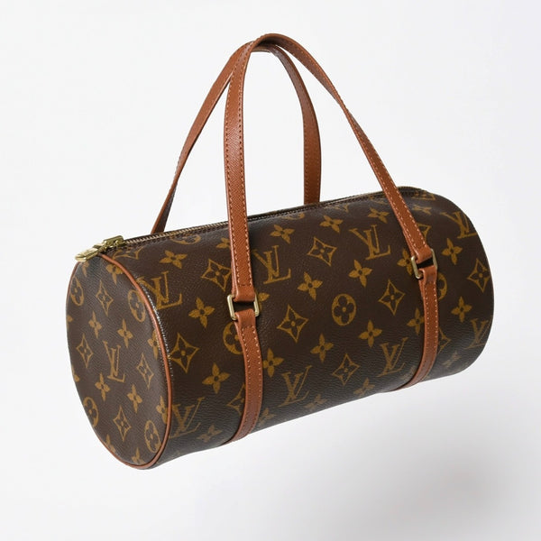 極美品 LOUIS VUITTON ルイヴィトン パピヨン26 ハンドバッグ M51366 モノグラム ブラウン レザー ゴールド金具 旧型 中古 4a009612