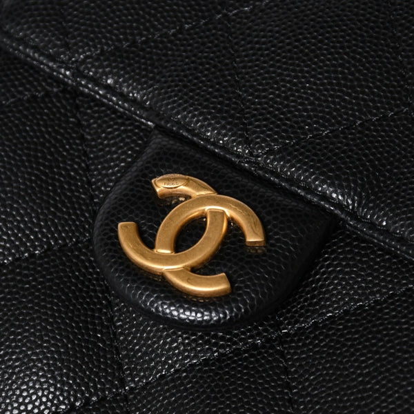 新品同様 CHANEL シャネル シャネル25 スモール ハンドバッグ ランダム番台 ココマーク キャビアスキン ゴールド金具 ブラック 中古 4a009154