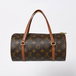 極美品 LOUIS VUITTON ルイヴィトン パピヨン26 ハンドバッグ M51366 モノグラム ブラウン レザー ゴールド金具 旧型 中古 4a009597