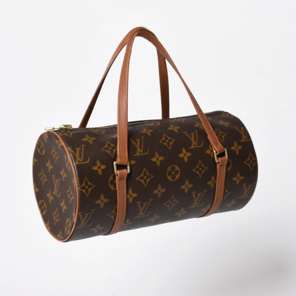 極美品 LOUIS VUITTON ルイヴィトン パピヨン26 ハンドバッグ M51366 モノグラム ブラウン レザー ゴールド金具 旧型 中古 4a009597