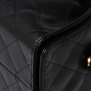 新品同様 CHANEL シャネル シャネル25 スモール ハンドバッグ ランダム番台 ココマーク キャビアスキン ゴールド金具 ブラック 中古 4a009154