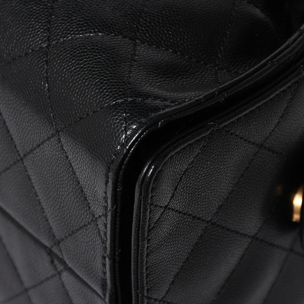 新品同様 CHANEL シャネル シャネル25 スモール ハンドバッグ ランダム番台 ココマーク キャビアスキン ゴールド金具 ブラック 中古 4a009154