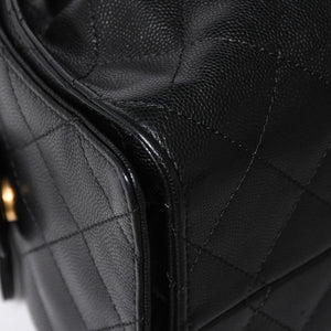 新品同様 CHANEL シャネル シャネル25 スモール ハンドバッグ ランダム番台 ココマーク キャビアスキン ゴールド金具 ブラック 中古 4a009154