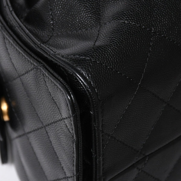 新品同様 CHANEL シャネル シャネル25 スモール ハンドバッグ ランダム番台 ココマーク キャビアスキン ゴールド金具 ブラック 中古 4a009154
