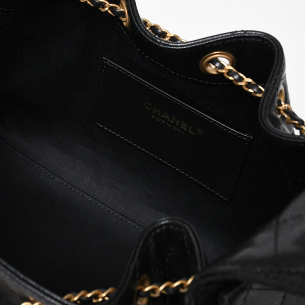 新品同様 CHANEL シャネル シャネル25 スモール ハンドバッグ ランダム番台 ココマーク キャビアスキン ゴールド金具 ブラック 中古 4a009154