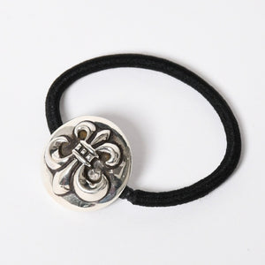 CHROME HEARTES Chrome Hearts BS Flare Hair Rubber Black Silver 925 Concho Hair Accessory Silver Hardware Good Condition Used 4a009358