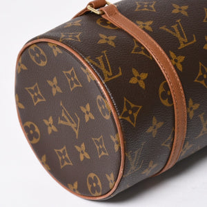 極美品 LOUIS VUITTON ルイヴィトン パピヨン26 ハンドバッグ M51366 モノグラム ブラウン レザー ゴールド金具 旧型 中古 4a009597