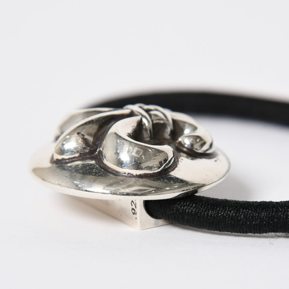 CHROME HEARTES Chrome Hearts BS Flare Hair Rubber Black Silver 925 Concho Hair Accessory Silver Hardware Good Condition Used 4a009358