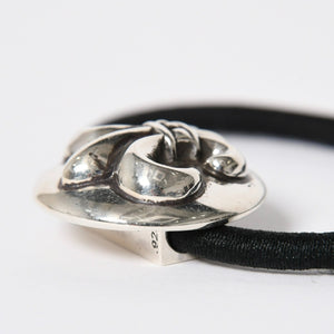 CHROME HEARTES Chrome Hearts BS Flare Hair Rubber Black Silver 925 Concho Hair Accessory Silver Hardware Good Condition Used 4a009358