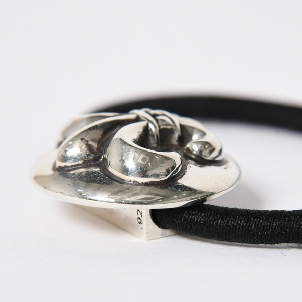 CHROME HEARTES Chrome Hearts BS Flare Hair Rubber Black Silver 925 Concho Hair Accessory Silver Hardware Good Condition Used 4a009358