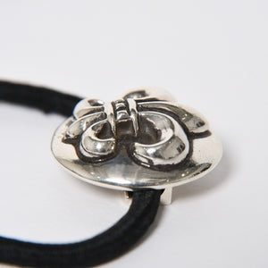 CHROME HEARTES Chrome Hearts BS Flare Hair Rubber Black Silver 925 Concho Hair Accessory Silver Hardware Good Condition Used 4a009358