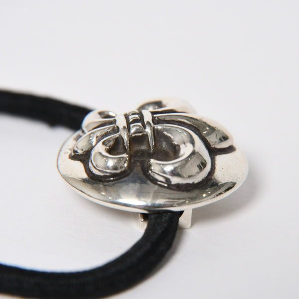 CHROME HEARTES Chrome Hearts BS Flare Hair Rubber Black Silver 925 Concho Hair Accessory Silver Hardware Good Condition Used 4a009358