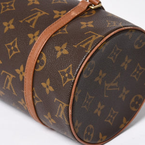 極美品 LOUIS VUITTON ルイヴィトン パピヨン26 ハンドバッグ M51366 モノグラム ブラウン レザー ゴールド金具 旧型 中古 4a009597