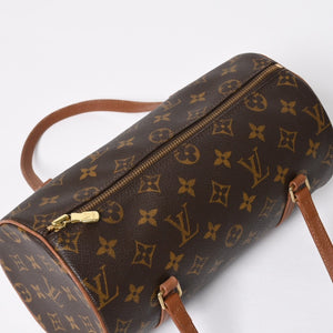 極美品 LOUIS VUITTON ルイヴィトン パピヨン26 ハンドバッグ M51366 モノグラム ブラウン レザー ゴールド金具 旧型 中古 4a009597