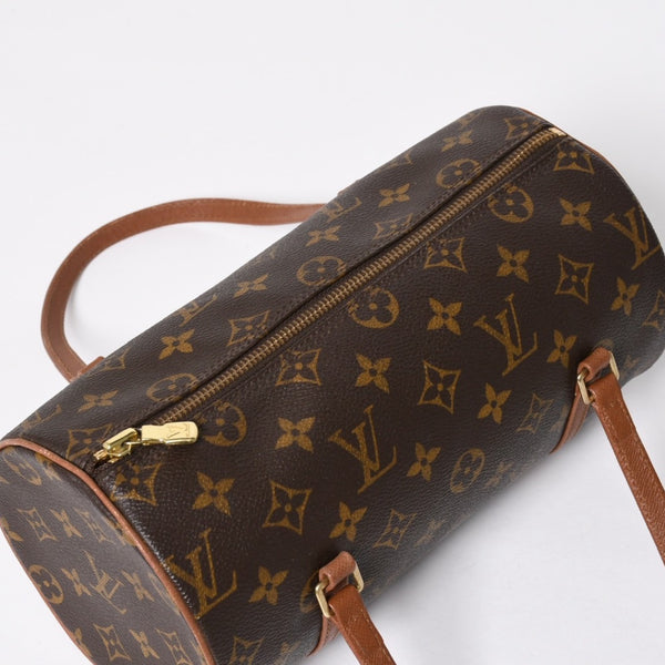 極美品 LOUIS VUITTON ルイヴィトン パピヨン26 ハンドバッグ M51366 モノグラム ブラウン レザー ゴールド金具 旧型 中古 4a009597