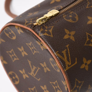 極美品 LOUIS VUITTON ルイヴィトン パピヨン26 ハンドバッグ M51366 モノグラム ブラウン レザー ゴールド金具 旧型 中古 4a009597