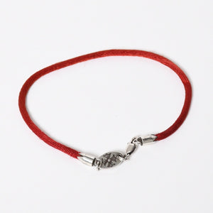 Very good condition CHROME HEARTS KZ bracelet satin cord silver 925 red silver hardware used 4a009195