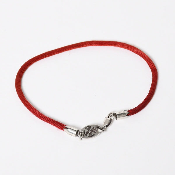 Very good condition CHROME HEARTS KZ bracelet satin cord silver 925 red silver hardware used 4a009195