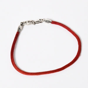 Very good condition CHROME HEARTS KZ bracelet satin cord silver 925 red silver hardware used 4a009195