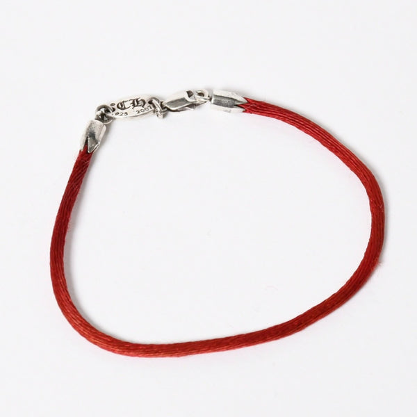 Very good condition CHROME HEARTS KZ bracelet satin cord silver 925 red silver hardware used 4a009195