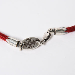 Very good condition CHROME HEARTS KZ bracelet satin cord silver 925 red silver hardware used 4a009195