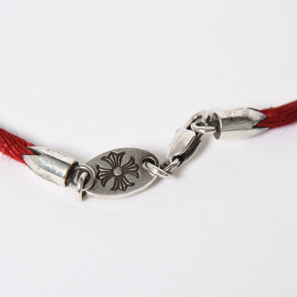 Very good condition CHROME HEARTS KZ bracelet satin cord silver 925 red silver hardware used 4a009195