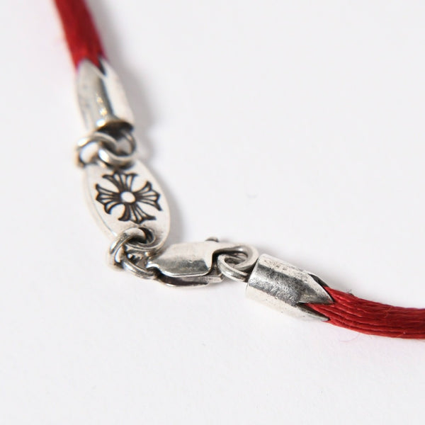 Very good condition CHROME HEARTS KZ bracelet satin cord silver 925 red silver hardware used 4a009195