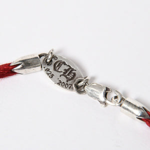 Very good condition CHROME HEARTS KZ bracelet satin cord silver 925 red silver hardware used 4a009195
