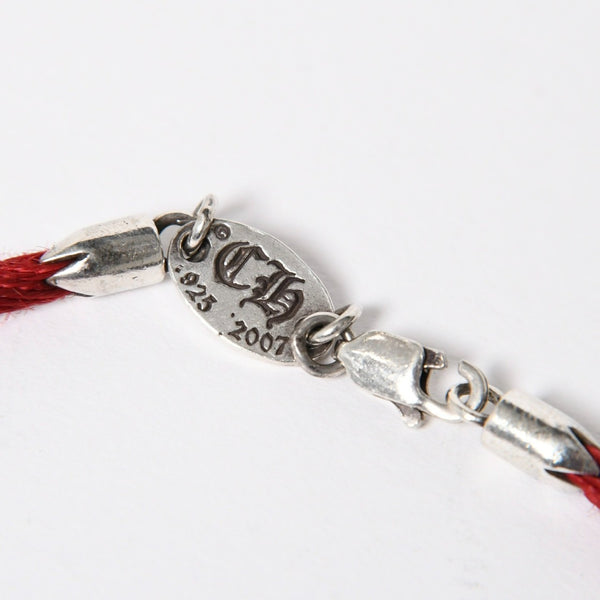 Very good condition CHROME HEARTS KZ bracelet satin cord silver 925 red silver hardware used 4a009195