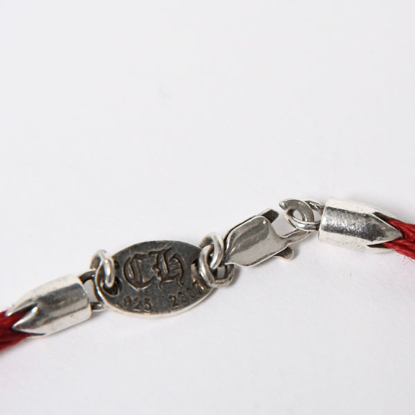 Very good condition CHROME HEARTS KZ bracelet satin cord silver 925 red silver hardware used 4a009195