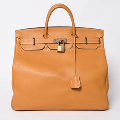 HERMES エルメス HAUT A COURROIES 45 オータクロア 45 ハンドバッグ ナチュラル フィヨルド ○V刻印 GD金具 内縫い 美品 中古 4a009171