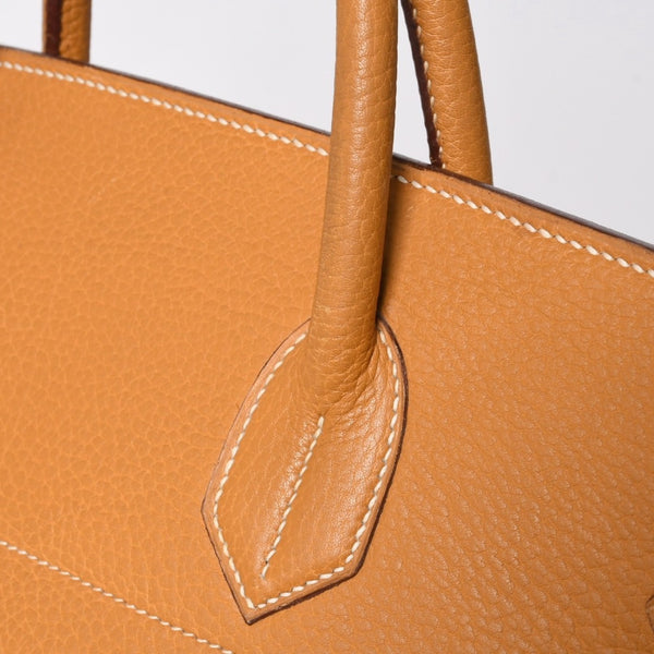 HERMES エルメス HAUT A COURROIES 45 オータクロア 45 ハンドバッグ ナチュラル フィヨルド ○V刻印 GD金具 内縫い 美品 中古 4a009171