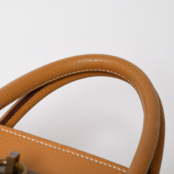 HERMES エルメス HAUT A COURROIES 45 オータクロア 45 ハンドバッグ ナチュラル フィヨルド ○V刻印 GD金具 内縫い 美品 中古 4a009171