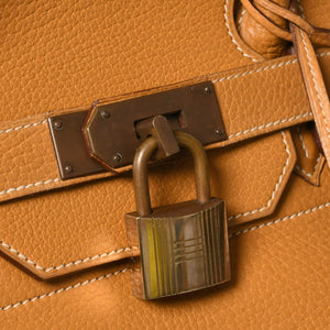 HERMES エルメス HAUT A COURROIES 45 オータクロア 45 ハンドバッグ ナチュラル フィヨルド ○V刻印 GD金具 内縫い 美品 中古 4a009171