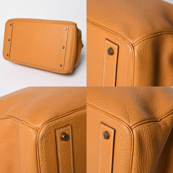 HERMES エルメス HAUT A COURROIES 45 オータクロア 45 ハンドバッグ ナチュラル フィヨルド ○V刻印 GD金具 内縫い 美品 中古 4a009171