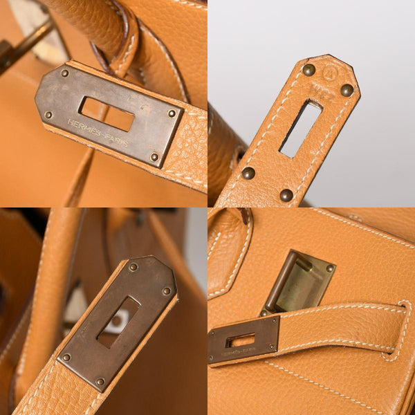 HERMES エルメス HAUT A COURROIES 45 オータクロア 45 ハンドバッグ ナチュラル フィヨルド ○V刻印 GD金具 内縫い 美品 中古 4a009171