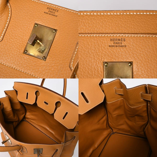 HERMES エルメス HAUT A COURROIES 45 オータクロア 45 ハンドバッグ ナチュラル フィヨルド ○V刻印 GD金具 内縫い 美品 中古 4a009171