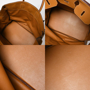 HERMES エルメス HAUT A COURROIES 45 オータクロア 45 ハンドバッグ ナチュラル フィヨルド ○V刻印 GD金具 内縫い 美品 中古 4a009171