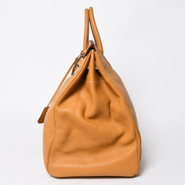 HERMES エルメス HAUT A COURROIES 45 オータクロア 45 ハンドバッグ ナチュラル フィヨルド ○V刻印 GD金具 内縫い 美品 中古 4a009171