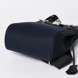 Like new HERMES Akkad PM One Shoulder Bag Cavern Blue Marine Toile Bivouac Vaux Swift W Engraved Used 4a009176