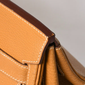 HERMES エルメス HAUT A COURROIES 45 オータクロア 45 ハンドバッグ ナチュラル フィヨルド ○V刻印 GD金具 内縫い 美品 中古 4a009171