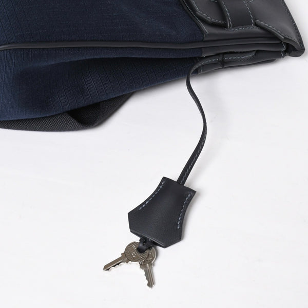 Like new HERMES Akkad PM One Shoulder Bag Cavern Blue Marine Toile Bivouac Vaux Swift W Engraved Used 4a009176