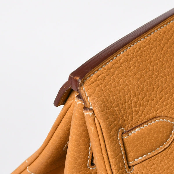 HERMES エルメス HAUT A COURROIES 45 オータクロア 45 ハンドバッグ ナチュラル フィヨルド ○V刻印 GD金具 内縫い 美品 中古 4a009171