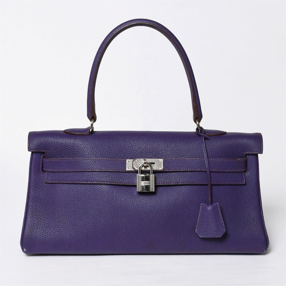 HERMES SHOULDER KELLY Shoulder bag Taurillon Clemence Ultra Violet Silver hardware □N stamp Used 4a009160