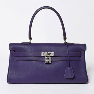 HERMES SHOULDER KELLY Shoulder bag Taurillon Clemence Ultra Violet Silver hardware □N stamp Used 4a009160