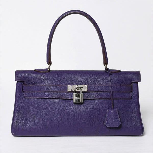 HERMES SHOULDER KELLY Shoulder bag Taurillon Clemence Ultra Violet Silver hardware □N stamp Used 4a009160