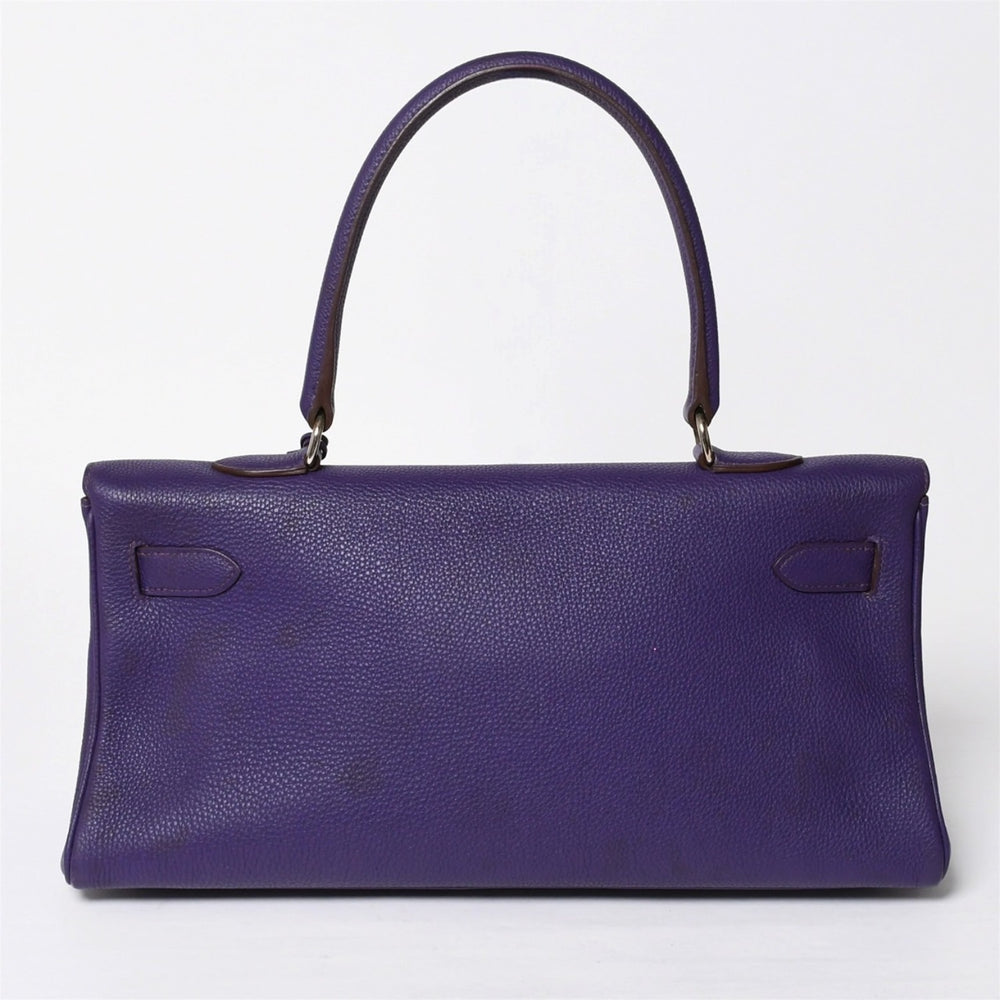 HERMES SHOULDER KELLY Shoulder bag Taurillon Clemence Ultra Violet Silver hardware □N stamp Used 4a009160