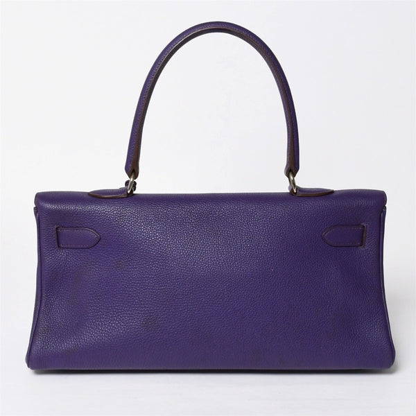 HERMES SHOULDER KELLY Shoulder bag Taurillon Clemence Ultra Violet Silver hardware □N stamp Used 4a009160