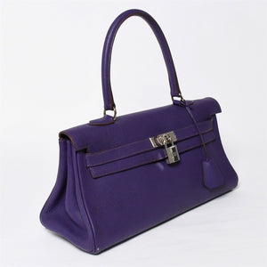 HERMES SHOULDER KELLY Shoulder bag Taurillon Clemence Ultra Violet Silver hardware □N stamp Used 4a009160